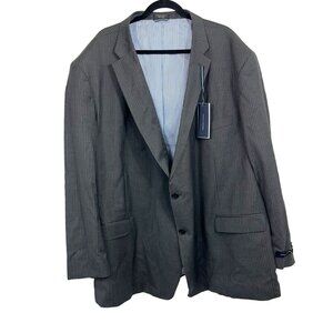 NEW Tommy Hilfiger Gray Pin Striped Blazer Jacket Sport Coat Worsted Wool Size R